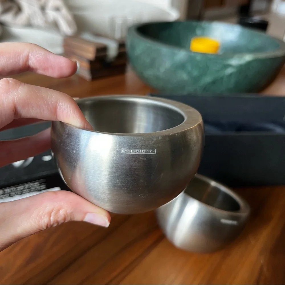 Carl Mertens BALANCE 18/10 Stainless Steel Drinking Cups Decorative Bowls VTG